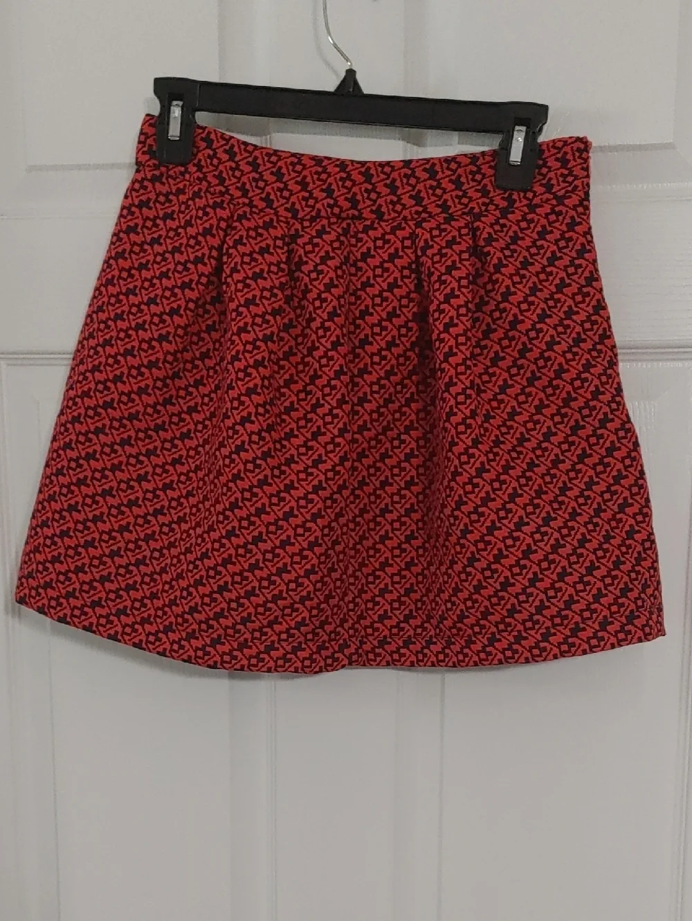 L'ATISTE Women's Small Deep Coral Patterned A-Line Balloon Skirt Fully Lined EUC